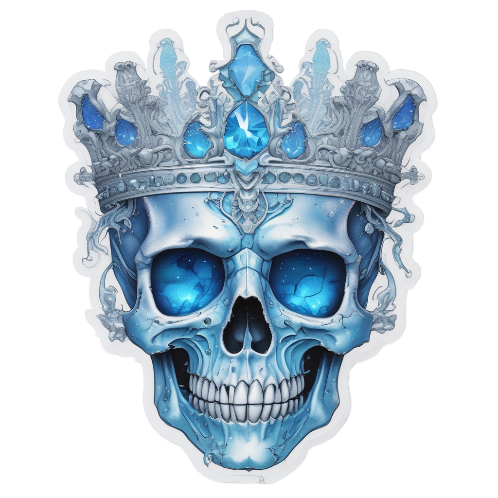 Crown of Frost Skull — mystical skull stickers