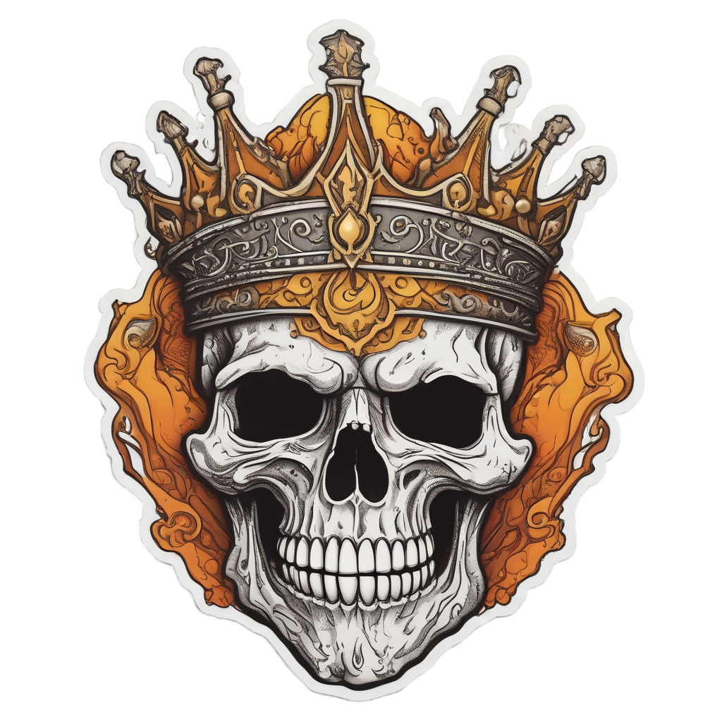 Crown of Lava Skull — flaming skull stickers