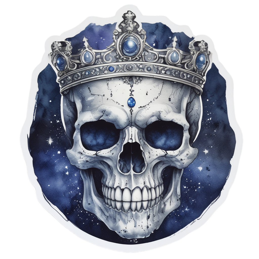 Crown of Starlit Bones — mystical skull stickers