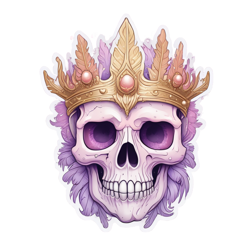 Crown of Tiny Feathers — boho skull stickers