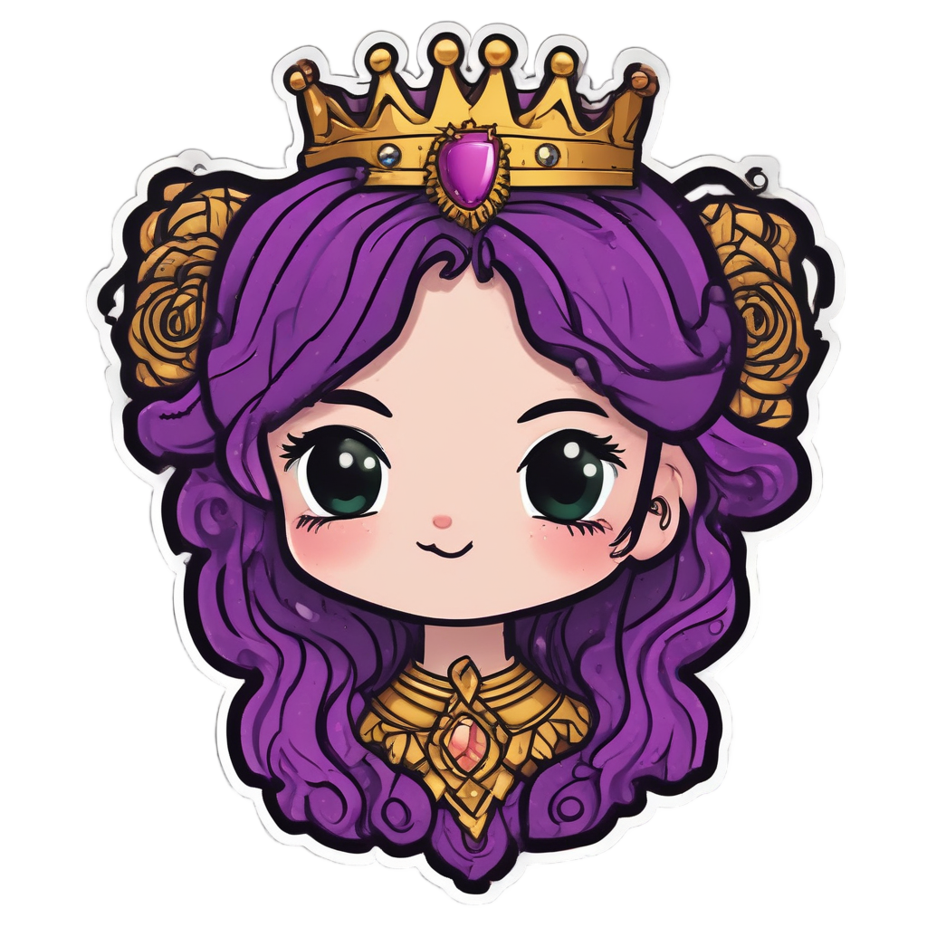 Crown Rose Queen — gothic botanical stickers