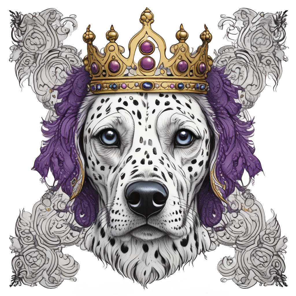 Crown with Dalmatian Face — dogs stickers