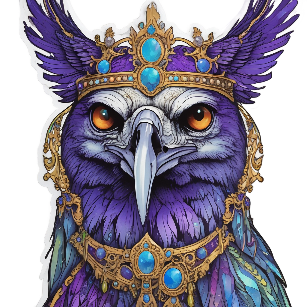 Crowned Raven Skull — reaper skull stickers