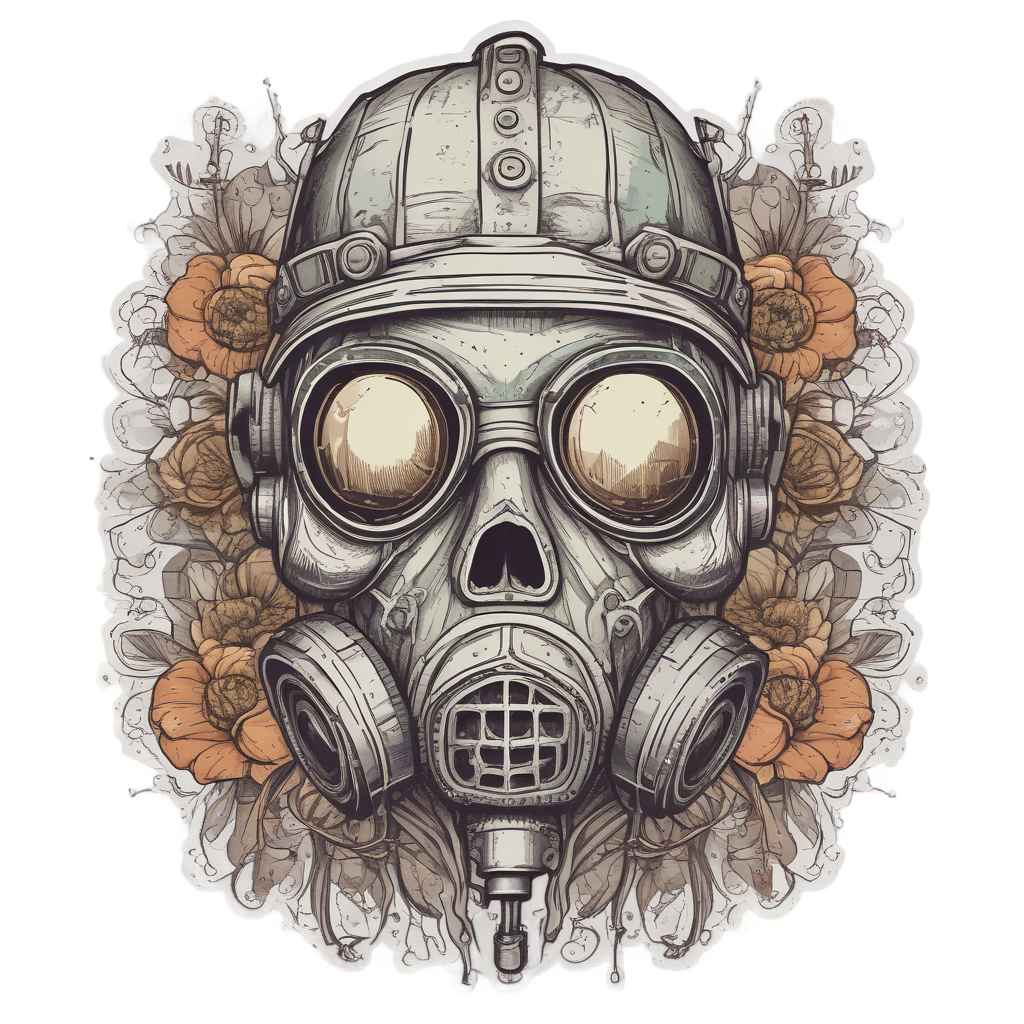 Crowned Toxic Terror — gas mask stickers