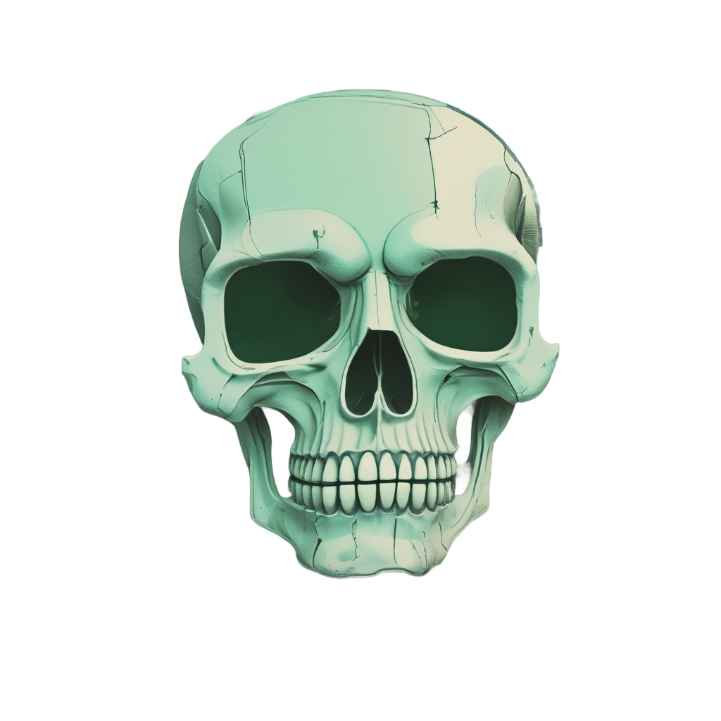 CRT Screen Face Skull — spooky stickers