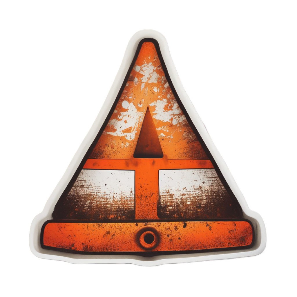 Crumbling Caution Cone — radioactive stickers