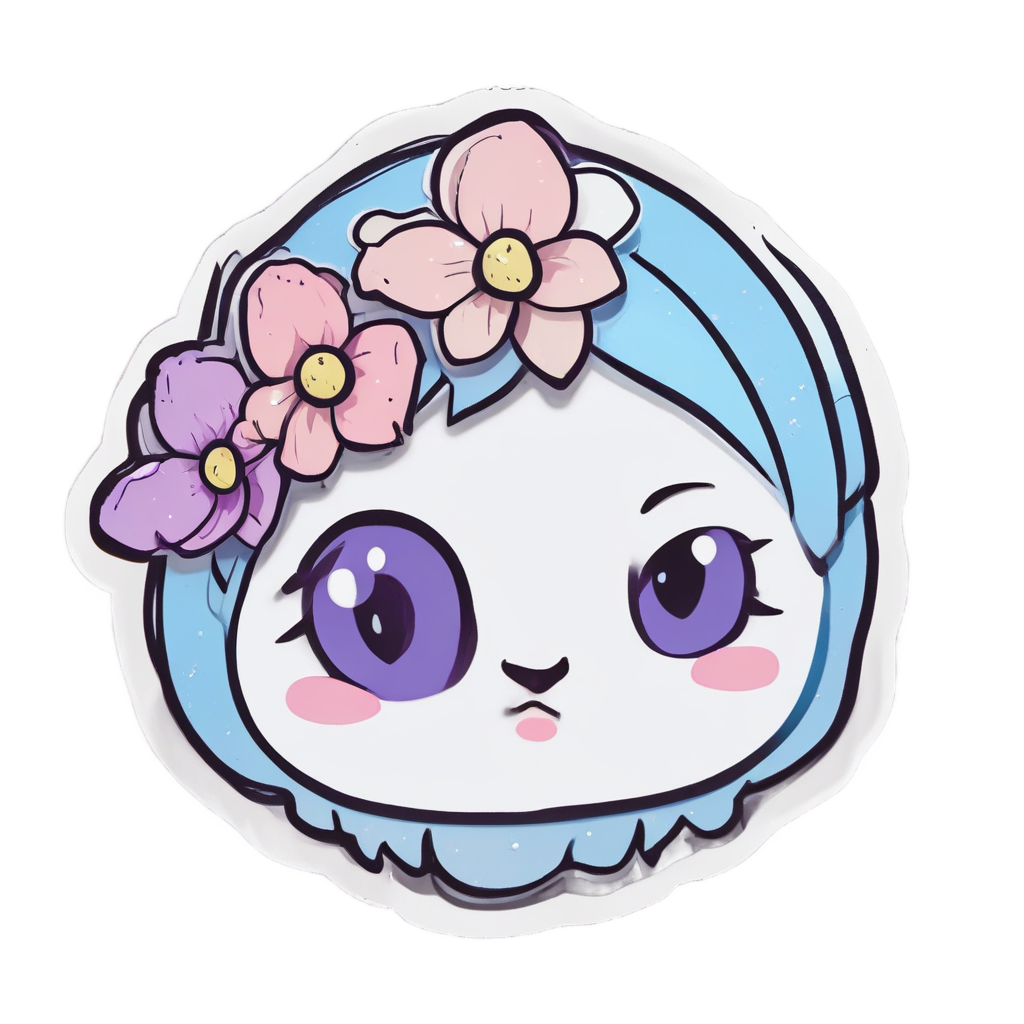 A pale blue flower crying a single tear