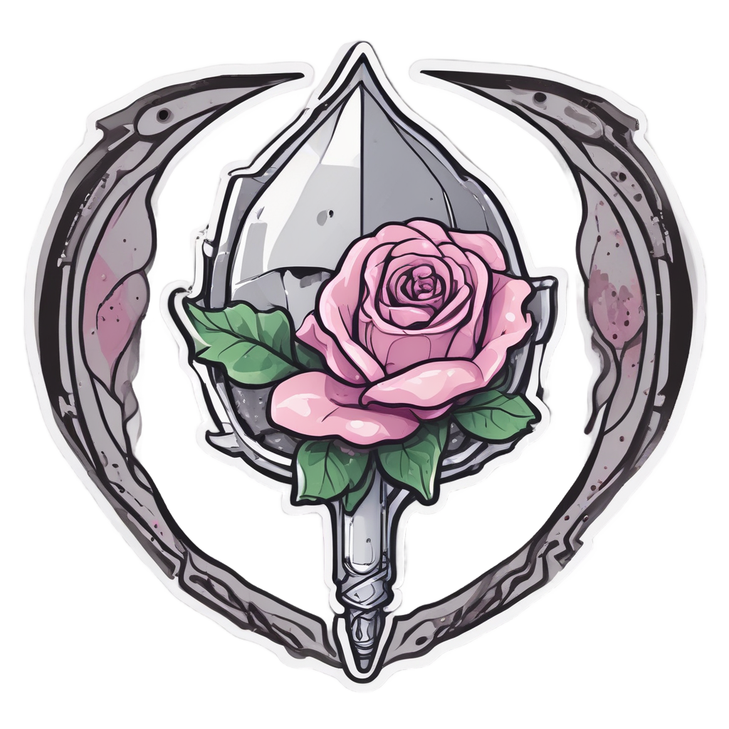 Crying Dagger Lost Rose — snake, dagger & rose stickers