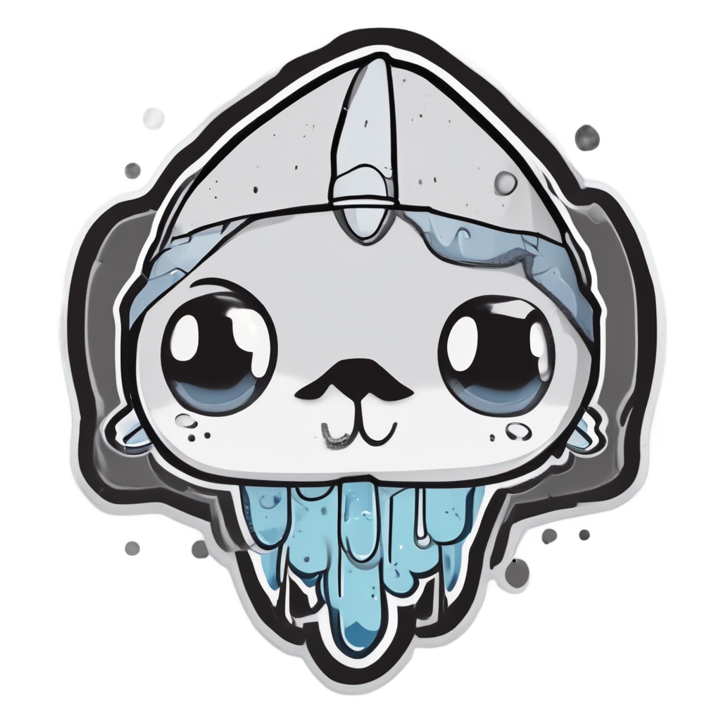Crying Dagger with Tears — blackwork flash stickers