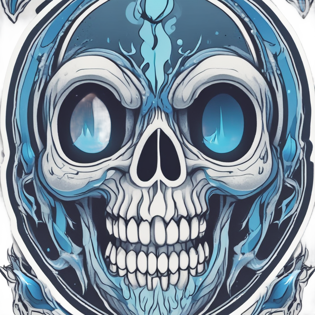 Crying Flame Skull — flaming skull stickers