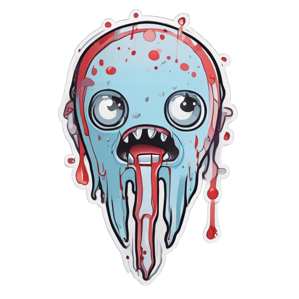 Crying Machete Tear Drops — horror stickers