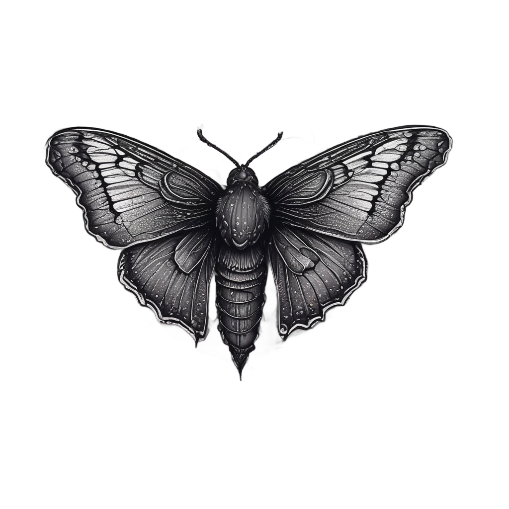 Crying Moth in Rain — gothic botanical stickers
