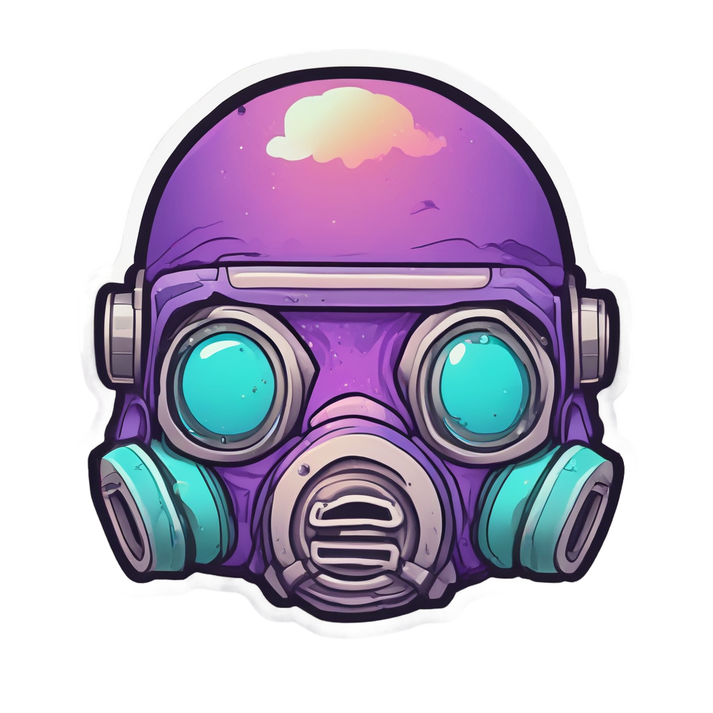 Crying Neon Gas Mask — gas mask stickers