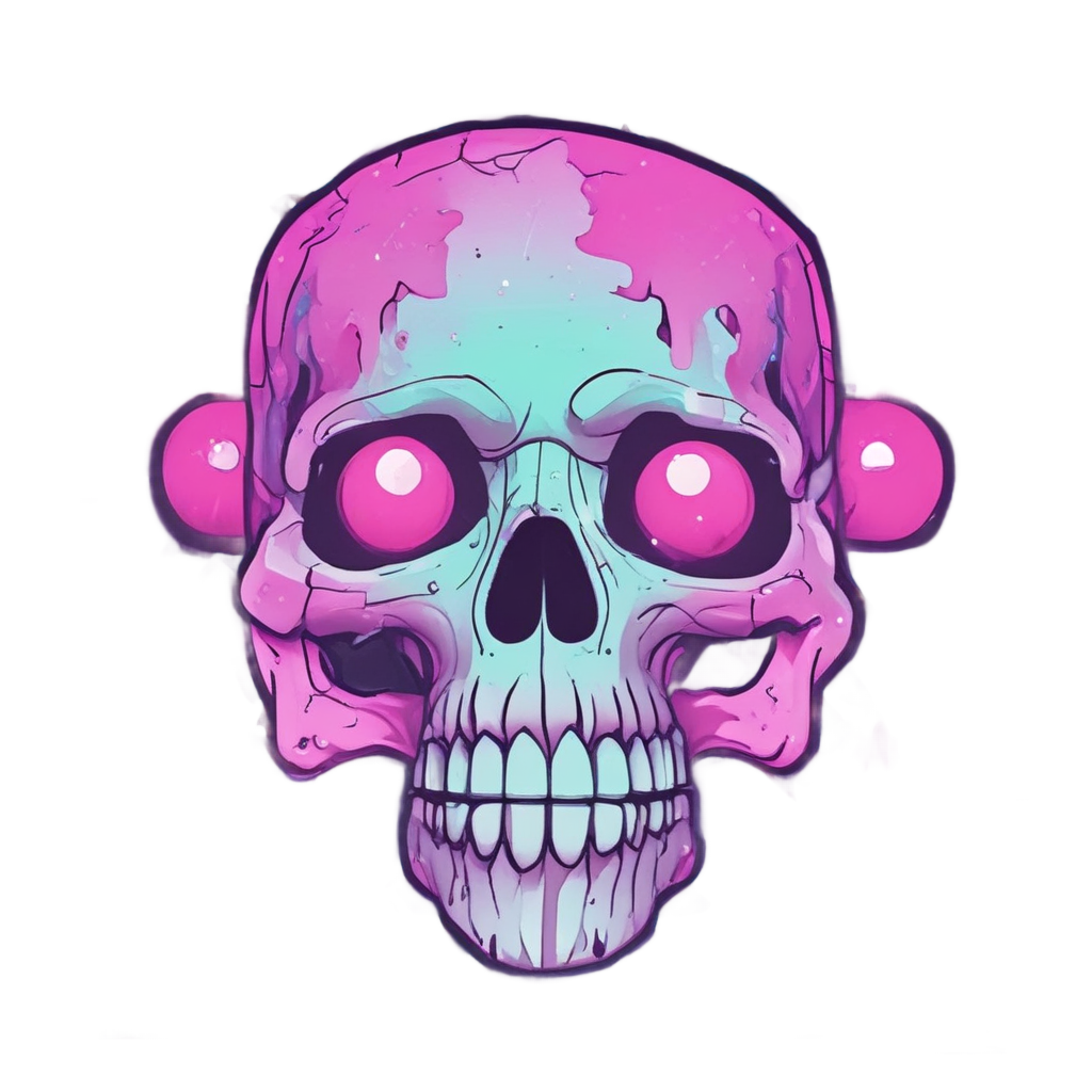 Crying Neon Skull — neon cyber skull stickers