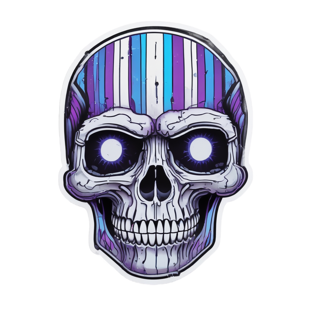 Crying Neon War Skull — war-paint skull stickers