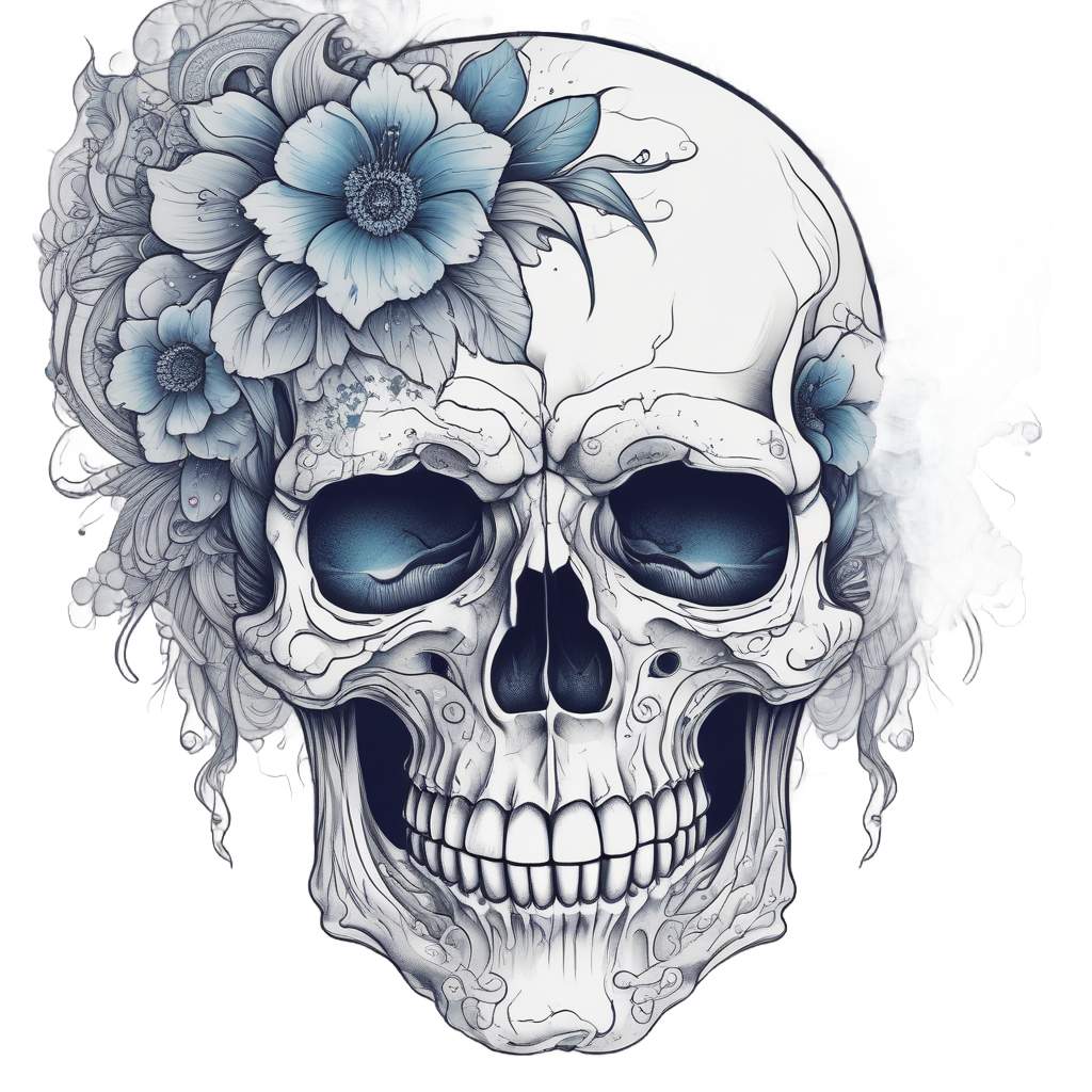 Crying Petal Skull — watercolor skull & roses stickers