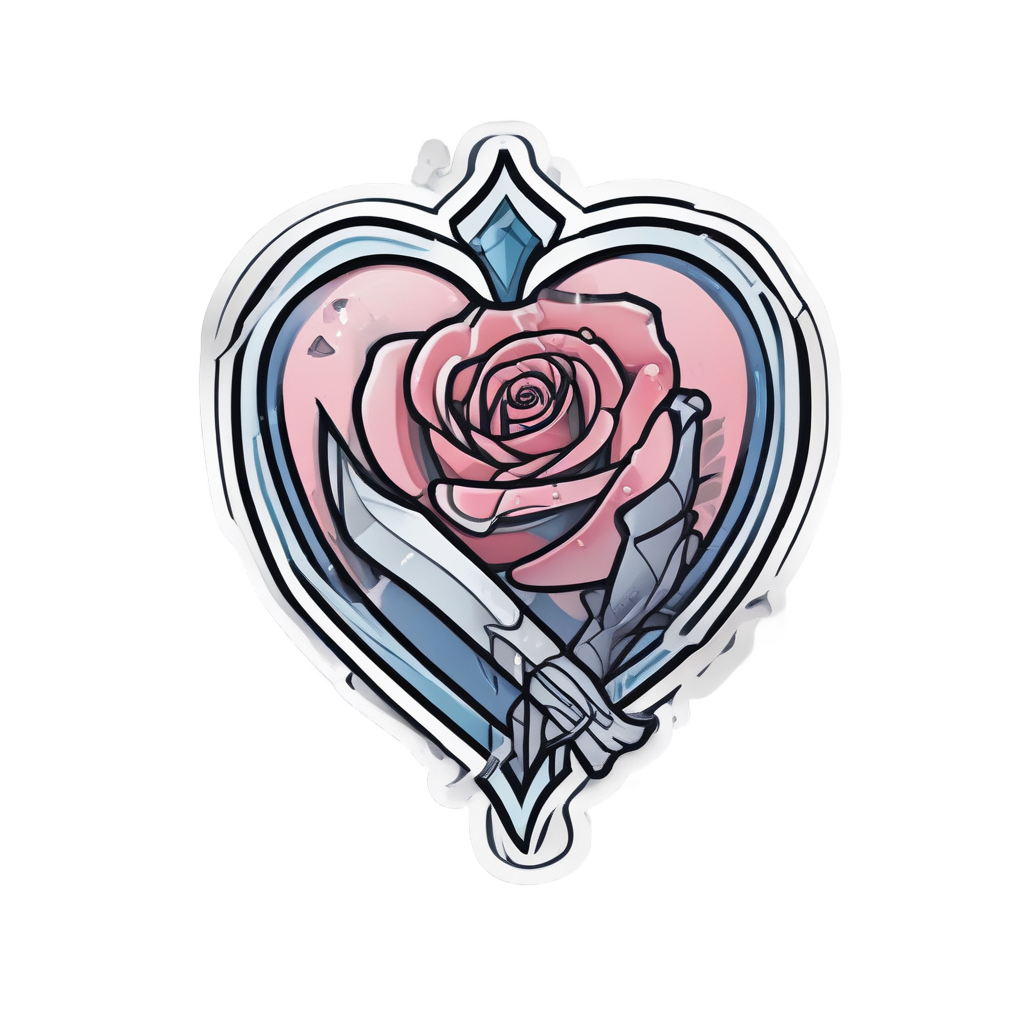 Crying Rose Dagger Heart — snake, dagger & rose stickers