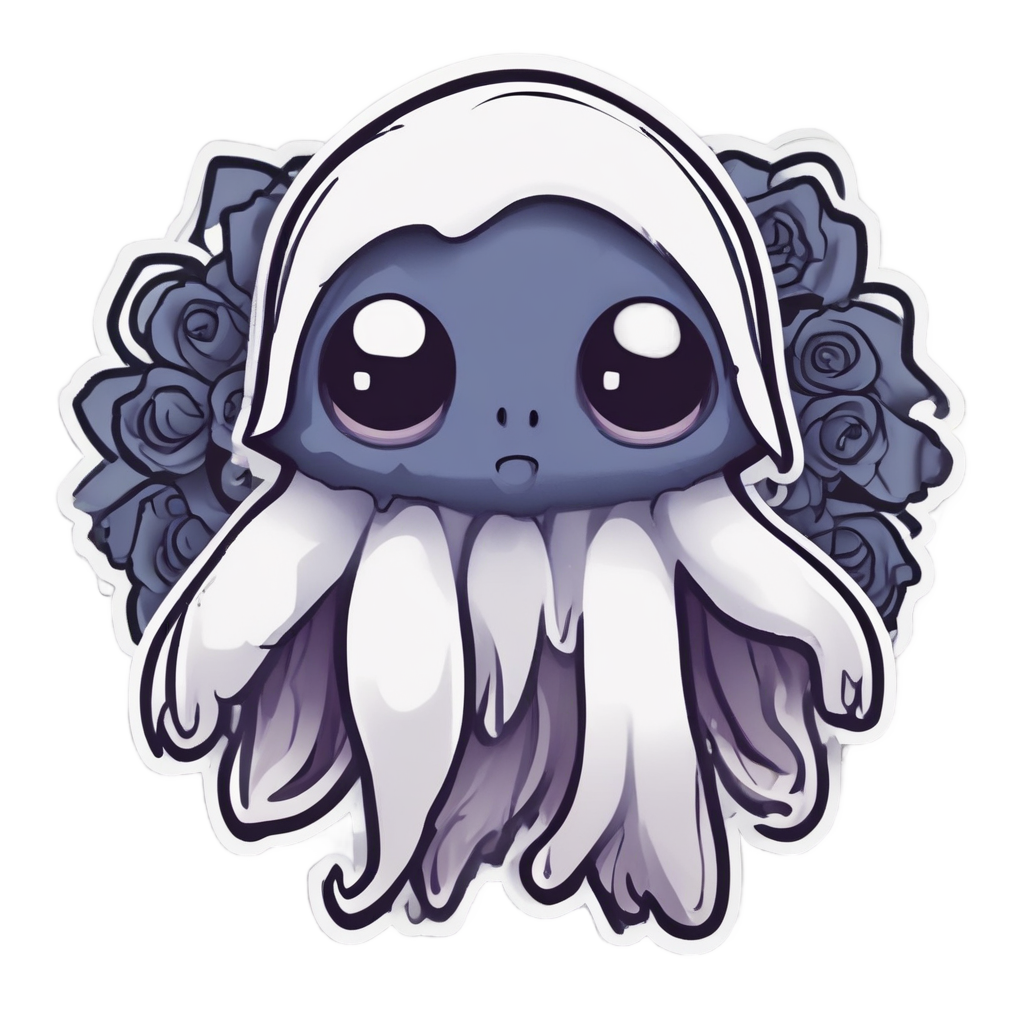 Crying Rose Ghost — gothic botanical stickers