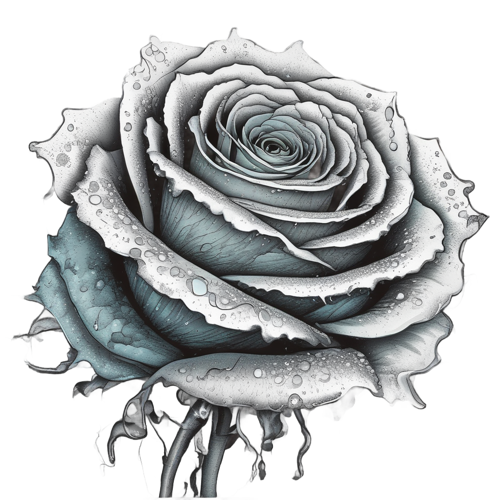 Crying Rose Rain — gothic botanical stickers