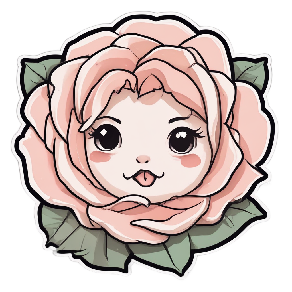 Crying Rose Teardrop — fine-line flash stickers