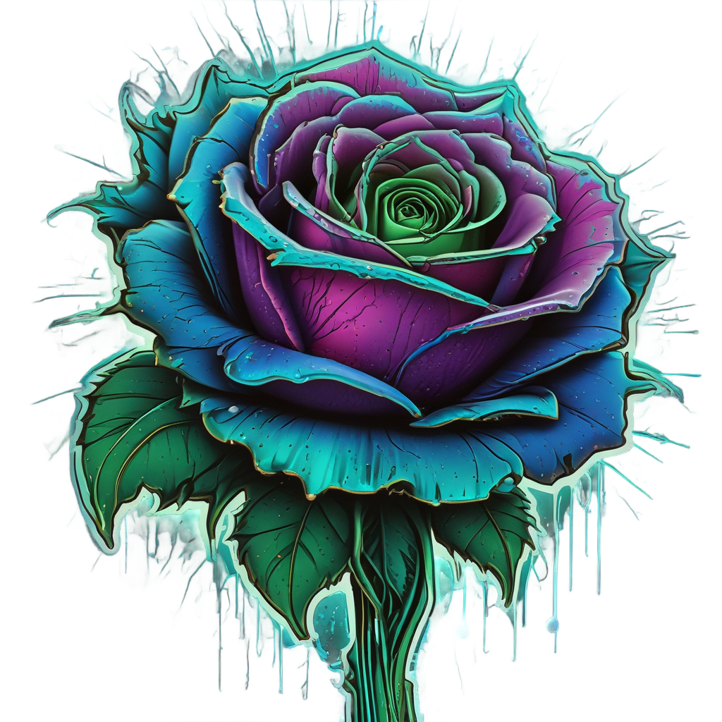 Crying Rose Thorns — gothic botanical stickers