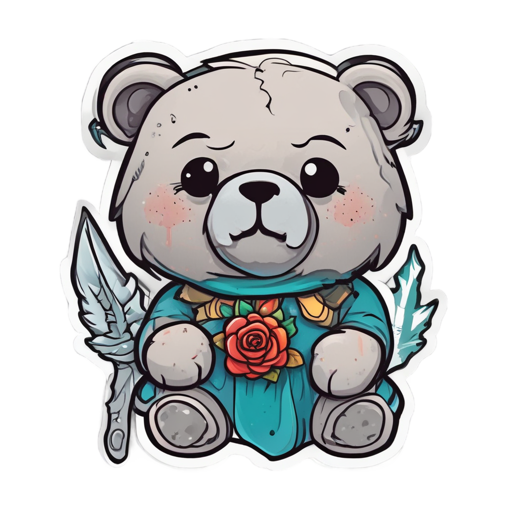 Crying Rose with Dagger — snake, dagger & rose stickers