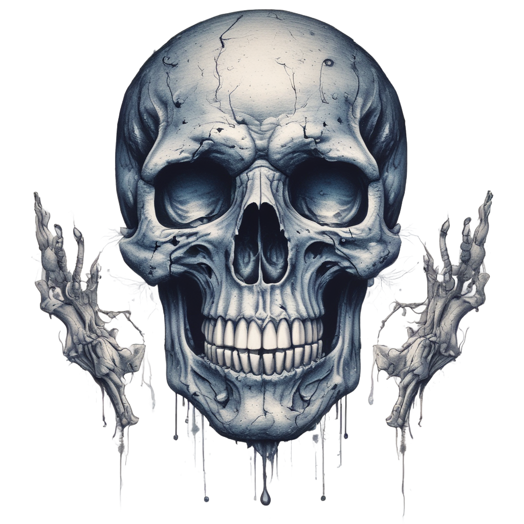 Crying Skull Hand — war-paint skull stickers