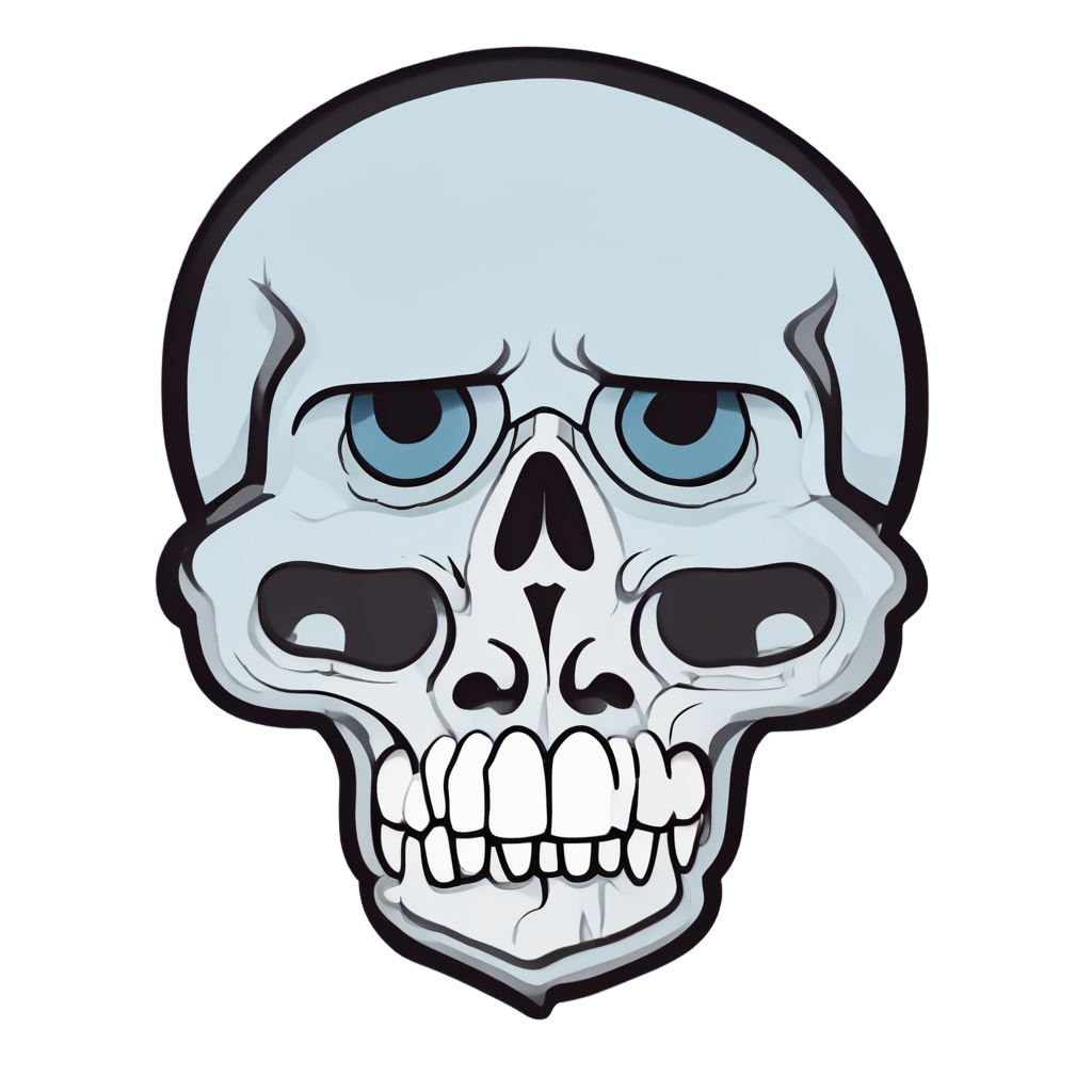 Crying Skull Tearing Up — minimal skull stickers