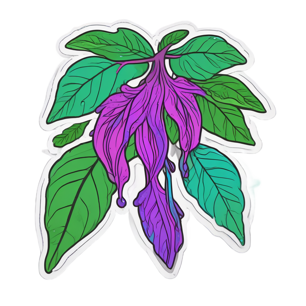 Crying Sprig Neon Tears — gothic botanical stickers