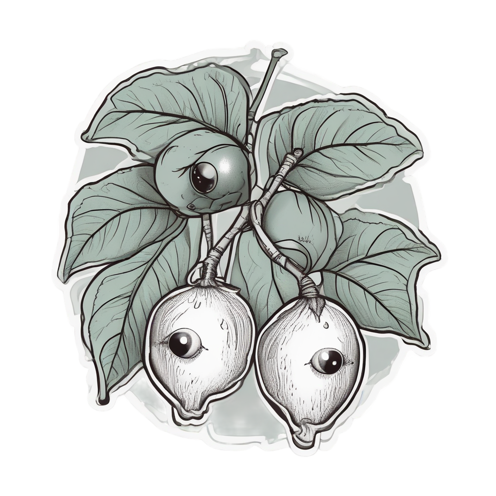 Crying Sprig Tear — gothic botanical stickers