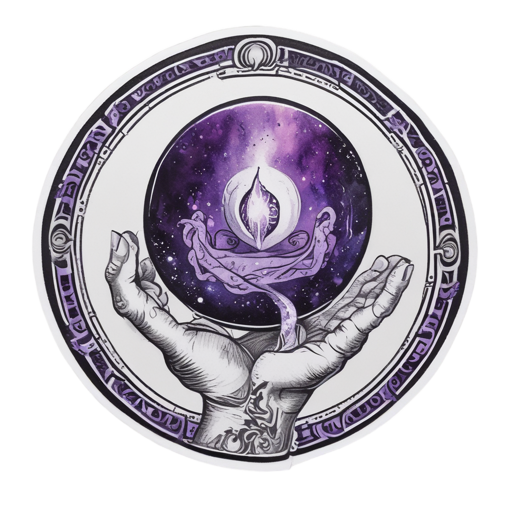 Crystal Ball Hand — blackwork flash stickers