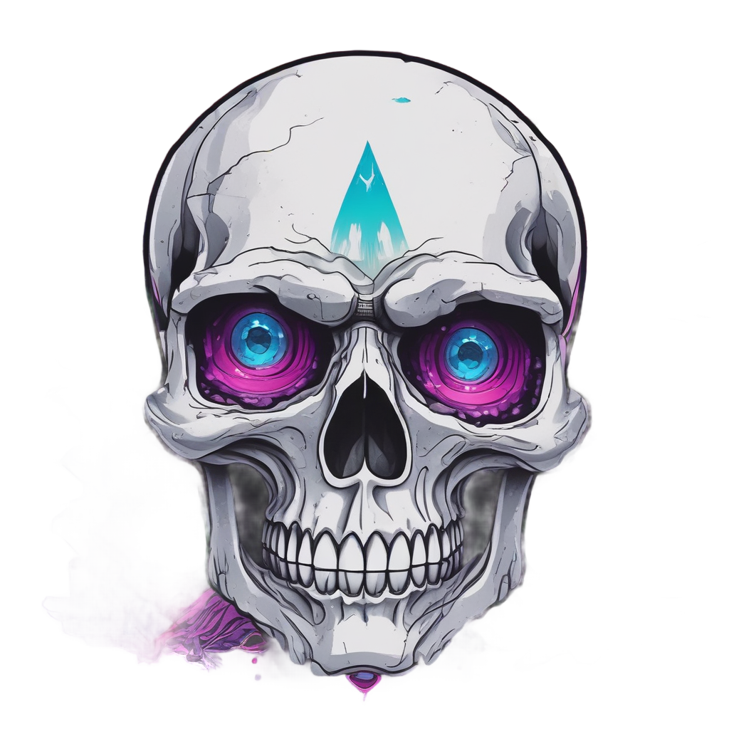 Crystal Chrome Skull Stare — crystals & healing stickers