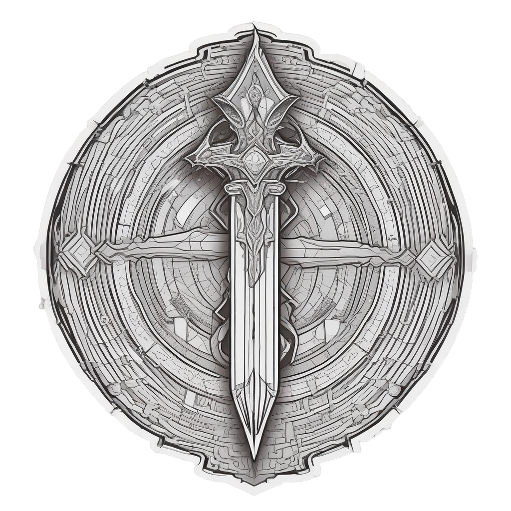 Crystal Core Dagger — blackwork flash stickers
