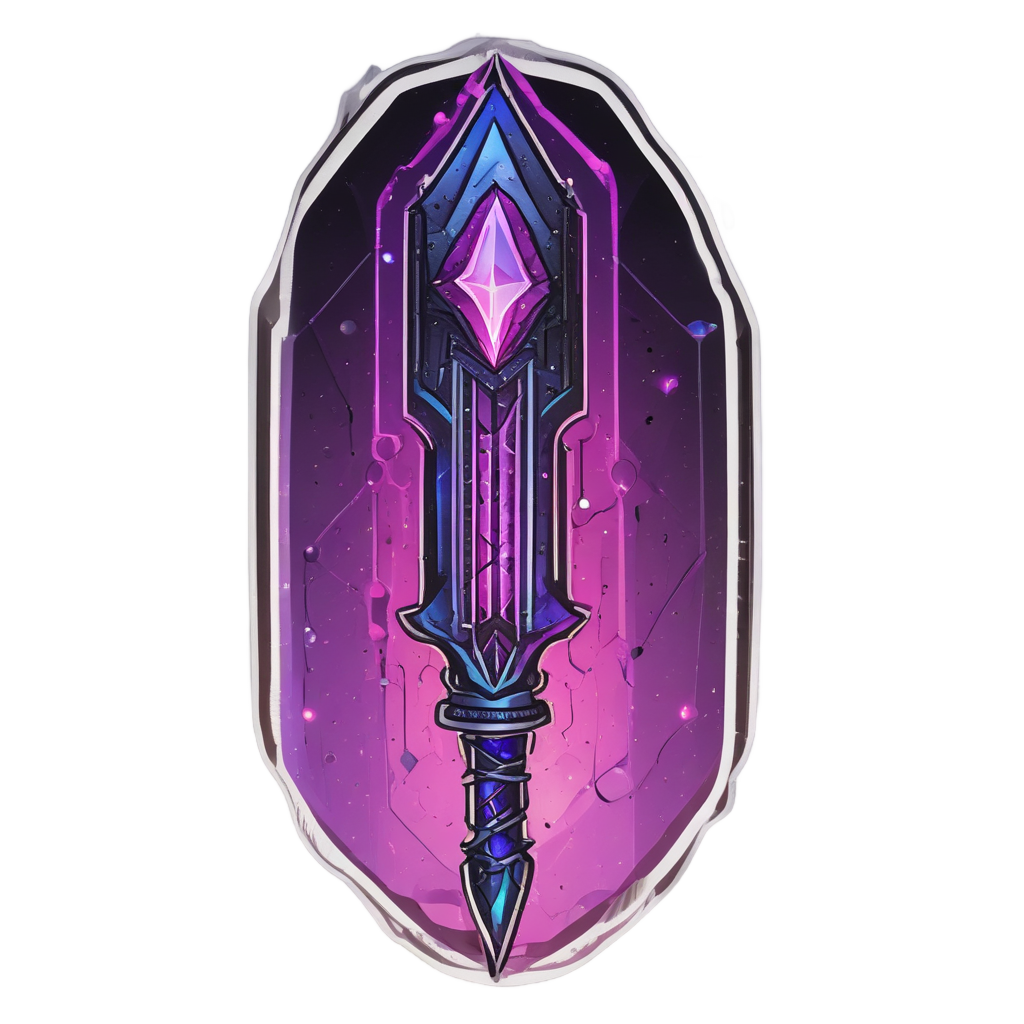Crystal Core Dagger — blackwork flash stickers