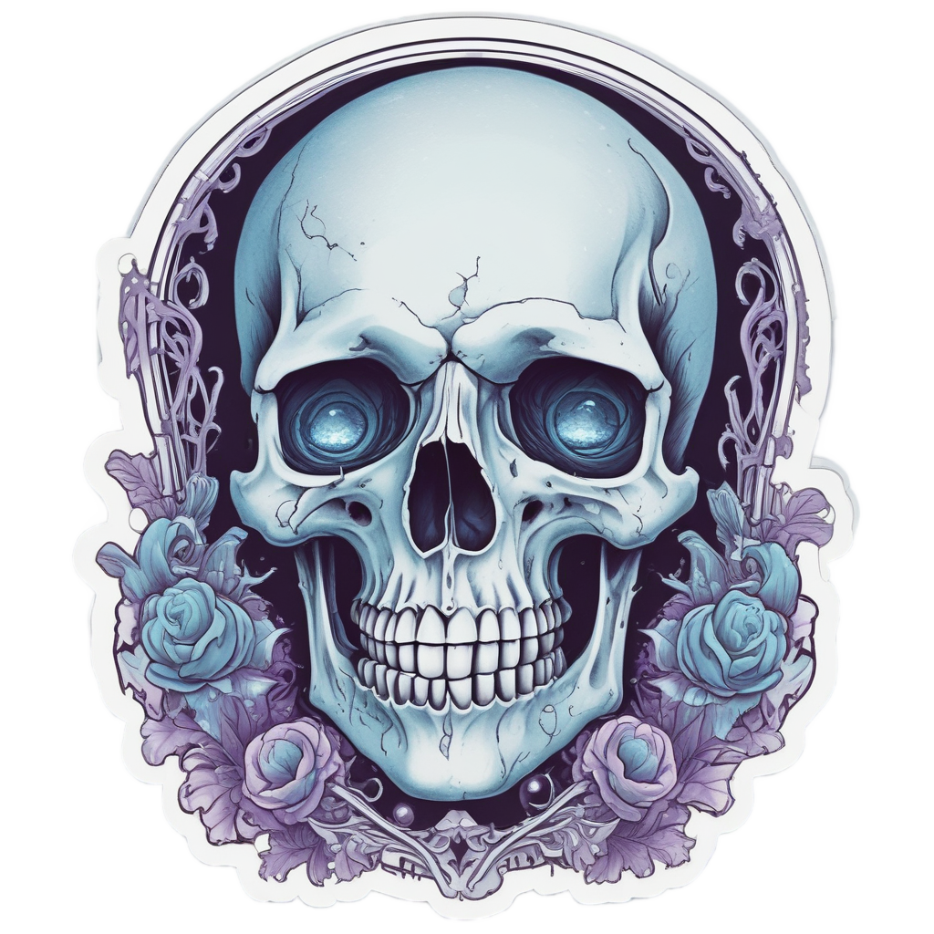 Crystal Dagger Ghost Skull — ghost stickers