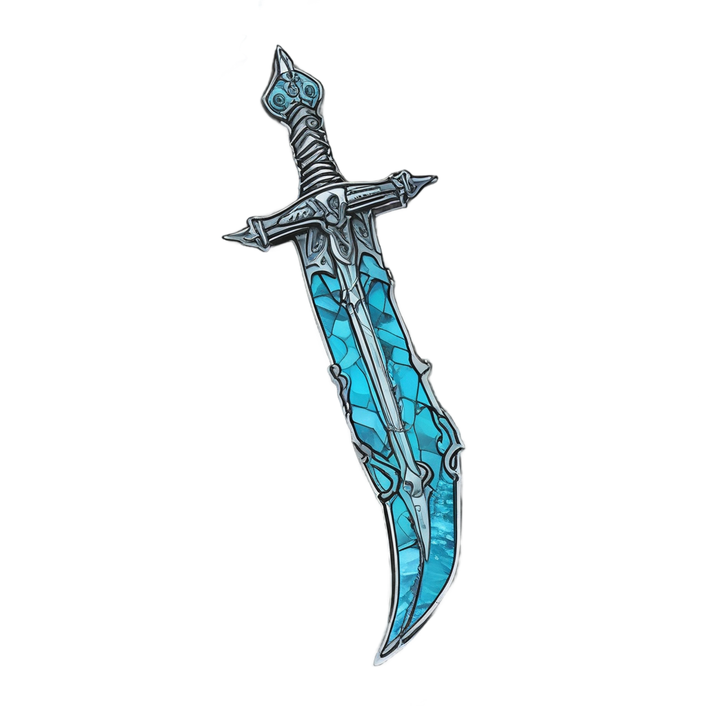 Crystal Dagger Ice Shards — blackwork flash stickers