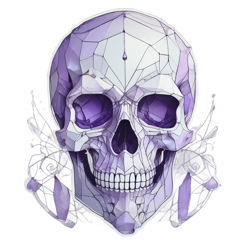 Crystal Drip Skull — minimal skull stickers