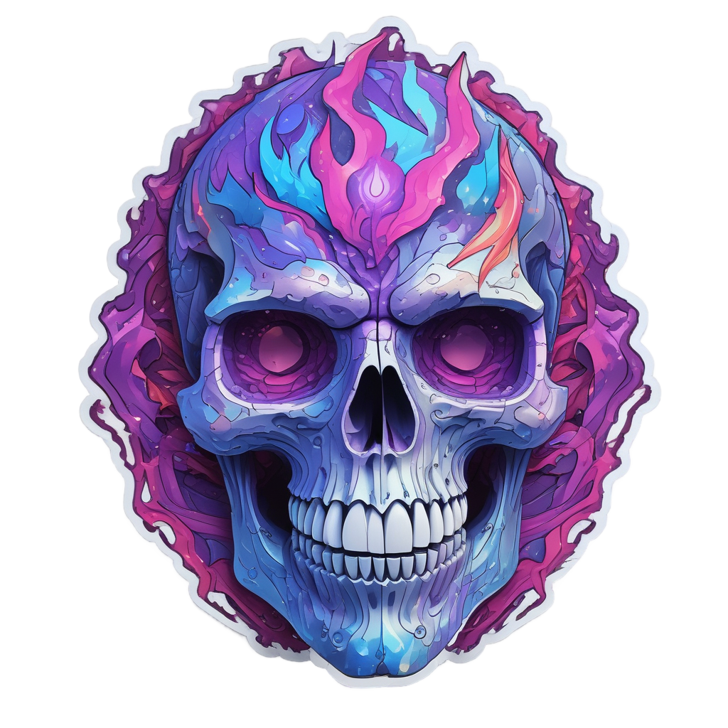 Crystal Flaming Skull — crystals & healing stickers