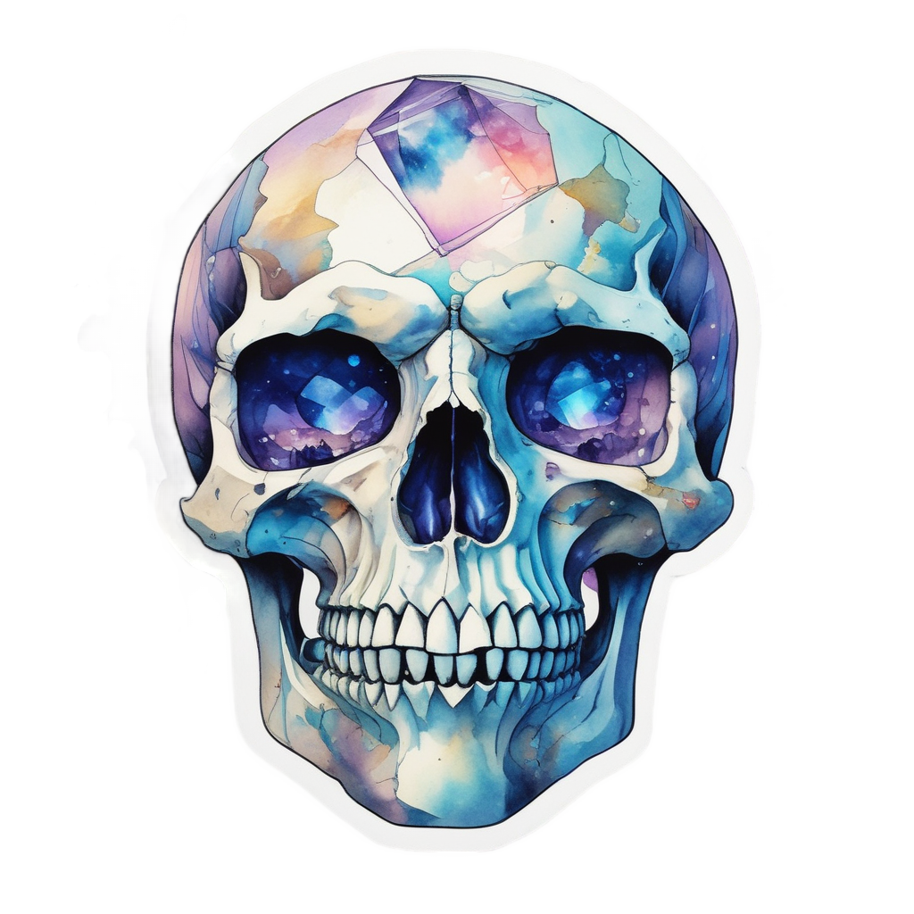 Crystal Gaze Skull — war-paint skull stickers