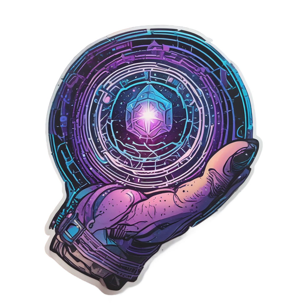 Crystal Grip on Fate — blackwork flash stickers