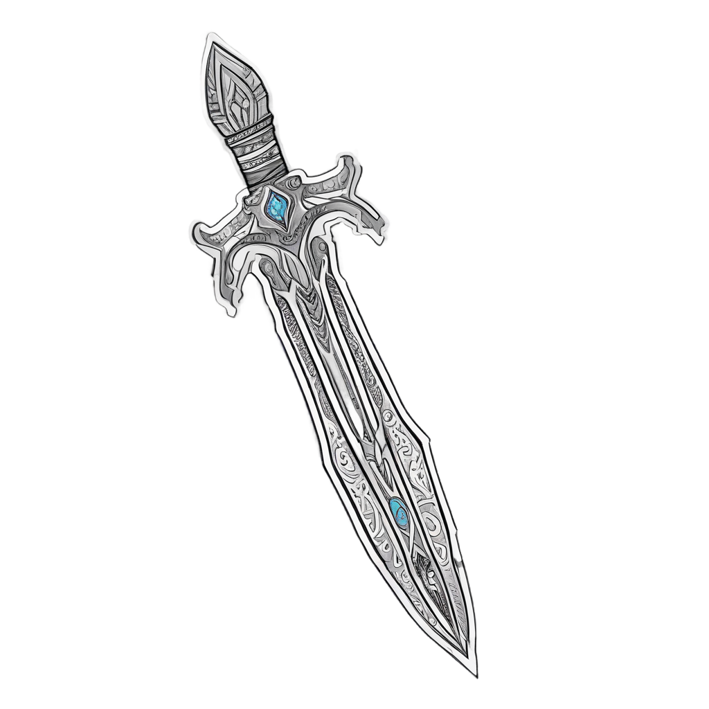 Crystal Hilt Dagger — blackwork flash stickers