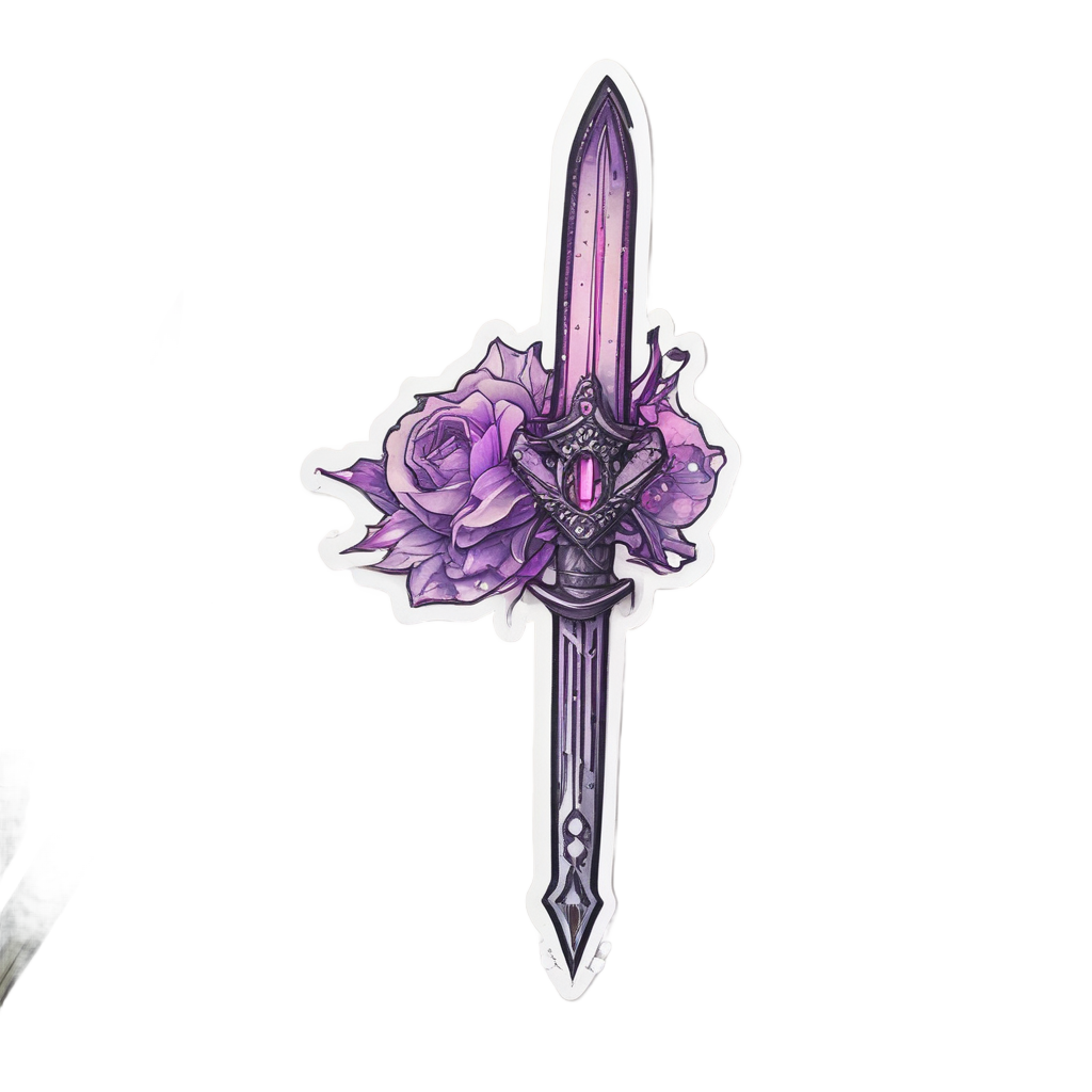 Crystal Hilt Dagger — blackwork flash stickers