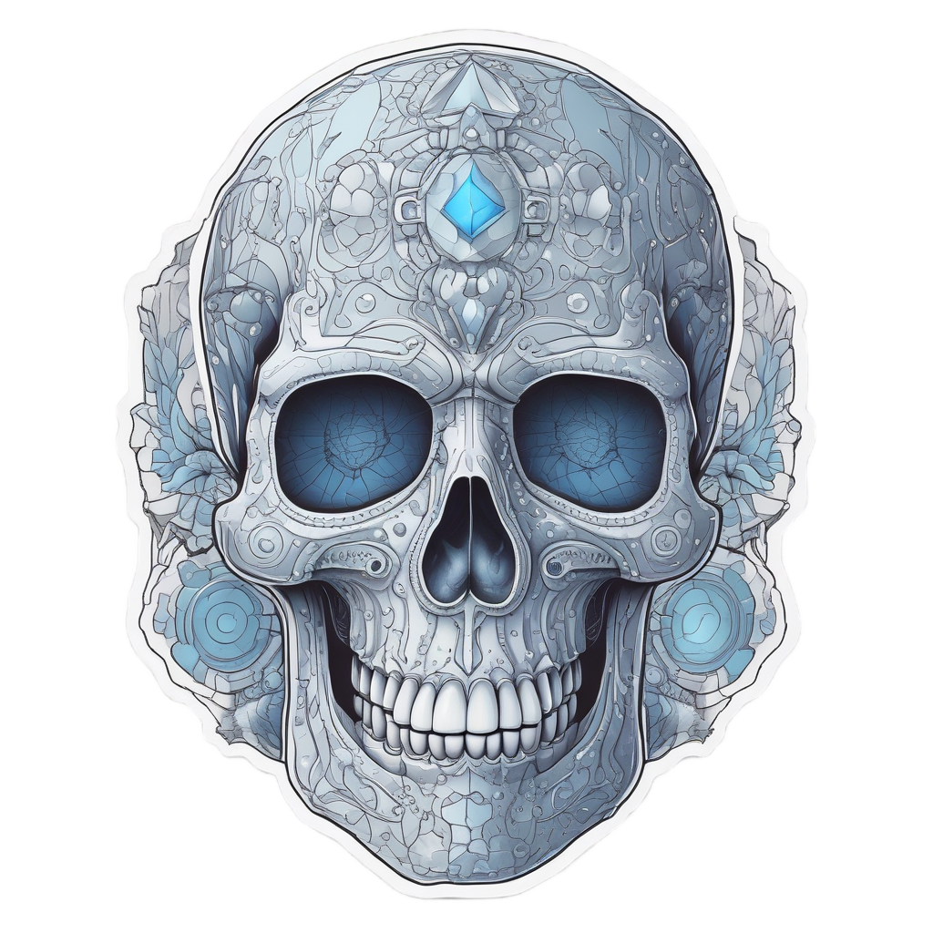 Crystal Hourglass Skull — reaper skull stickers
