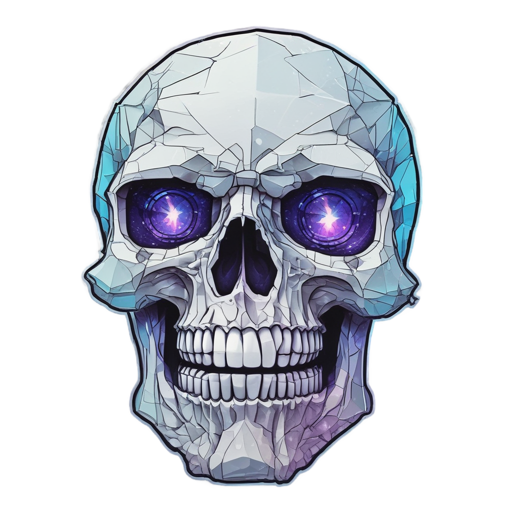 Crystal Ice Skull Glint — crystals & healing stickers