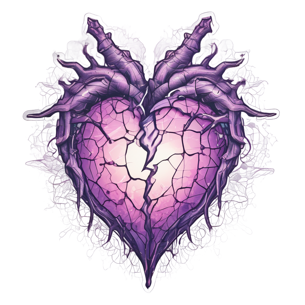 Crystal Lightning Heart — crystals & healing stickers