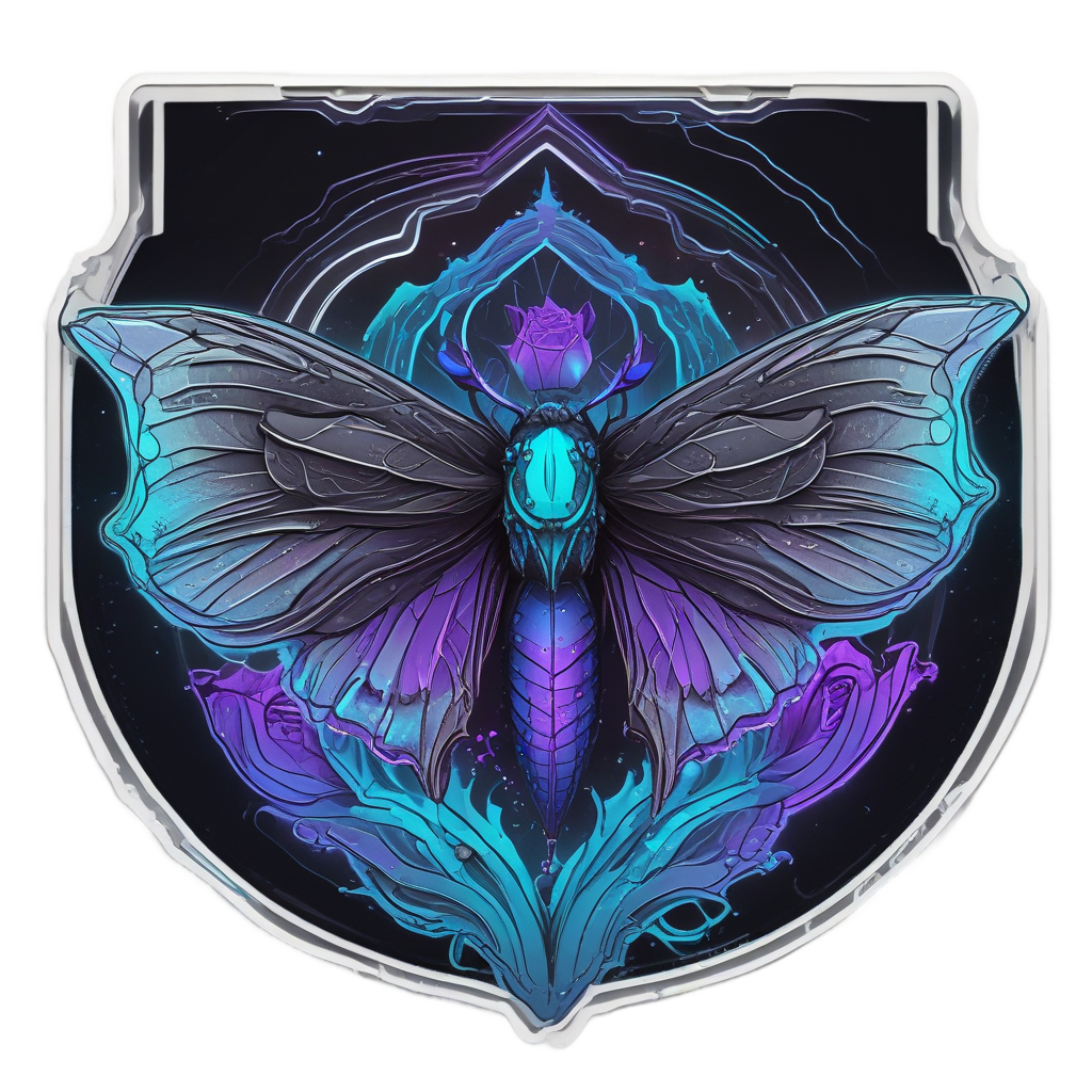 Crystal Moth Gaze — gothic botanical stickers