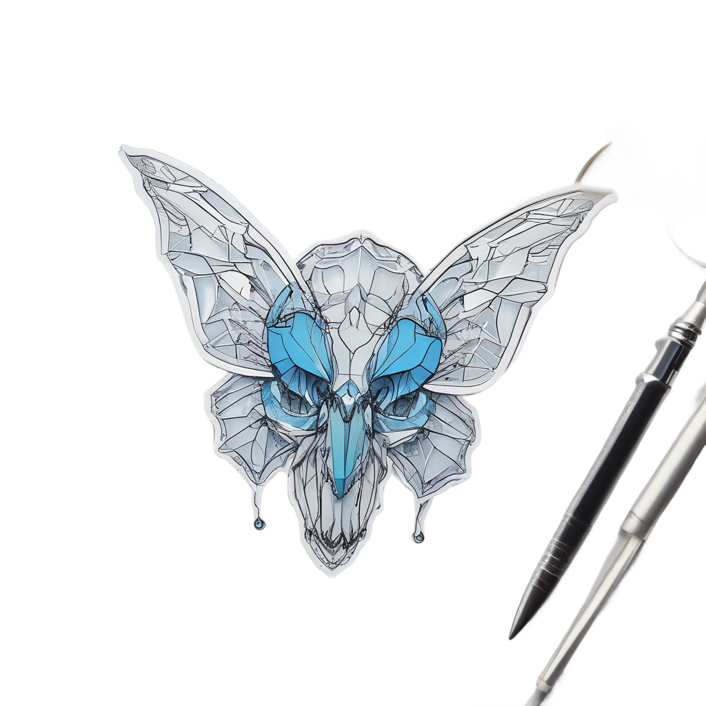 Crystal Moth Skeleton — crystals & healing stickers