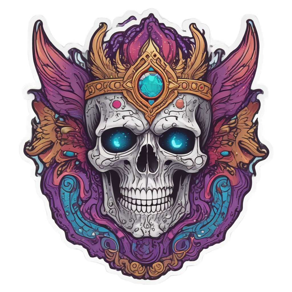 Crystal Phoenix Skull Oracle — crystals & healing stickers