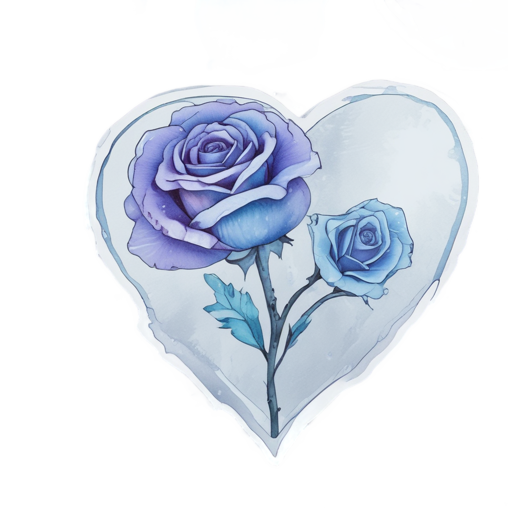 Crystal Rose and Ice Dagger Heart — snake, dagger & rose stickers