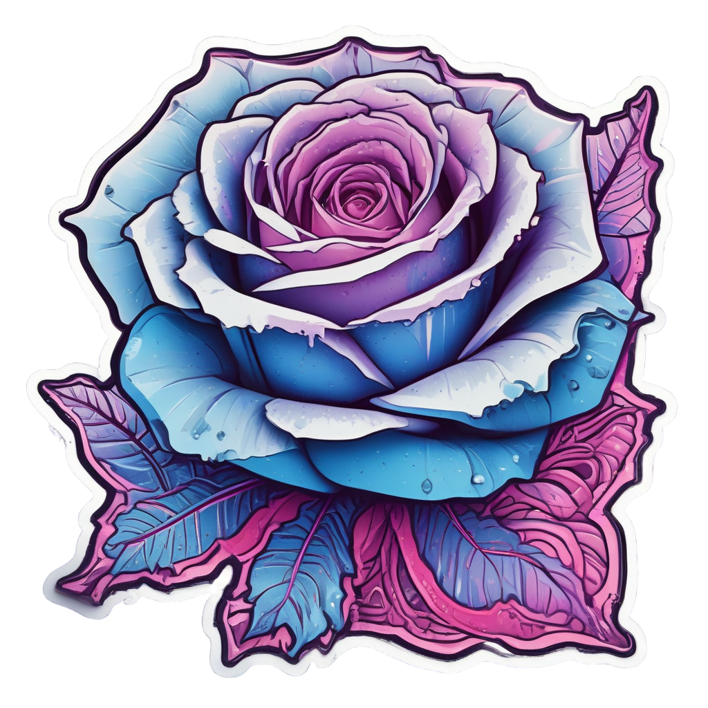 Crystal Rose Neon Dagger — snake, dagger & rose stickers